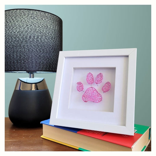 "Pink Paw" Thread Painting