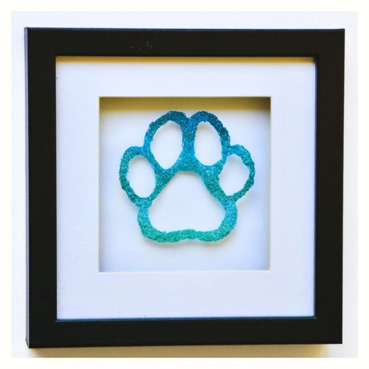 "Turquoise Paw" Thread Painting