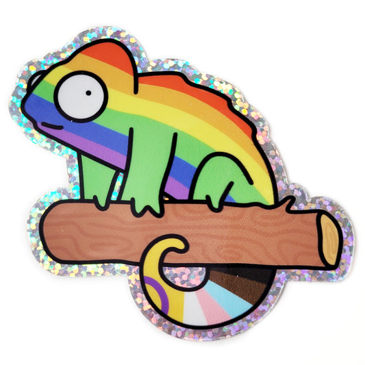 Queer Chameleon Holo Sticker
