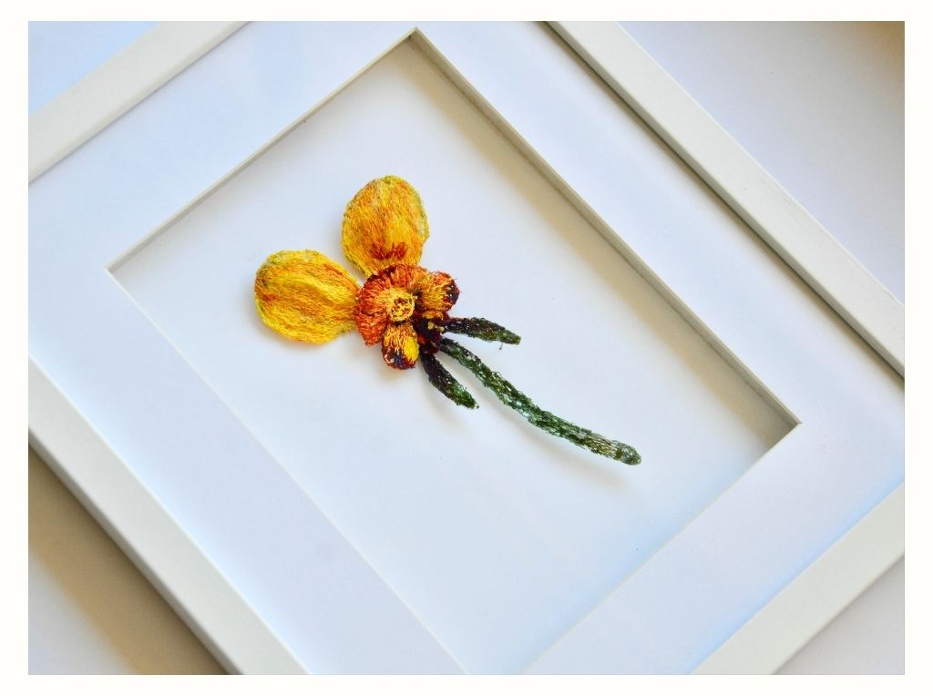 "Donkey Orchid" Thread Painting