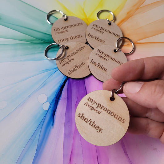 They/Them Pronouns Keyring