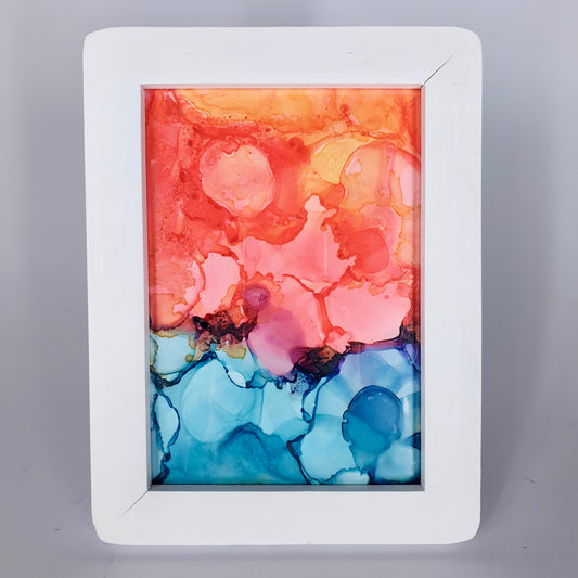 "Horizon Hues" Framed Handmade Abstract Art