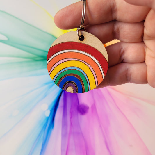 Rainbow Progress Pride Keyring