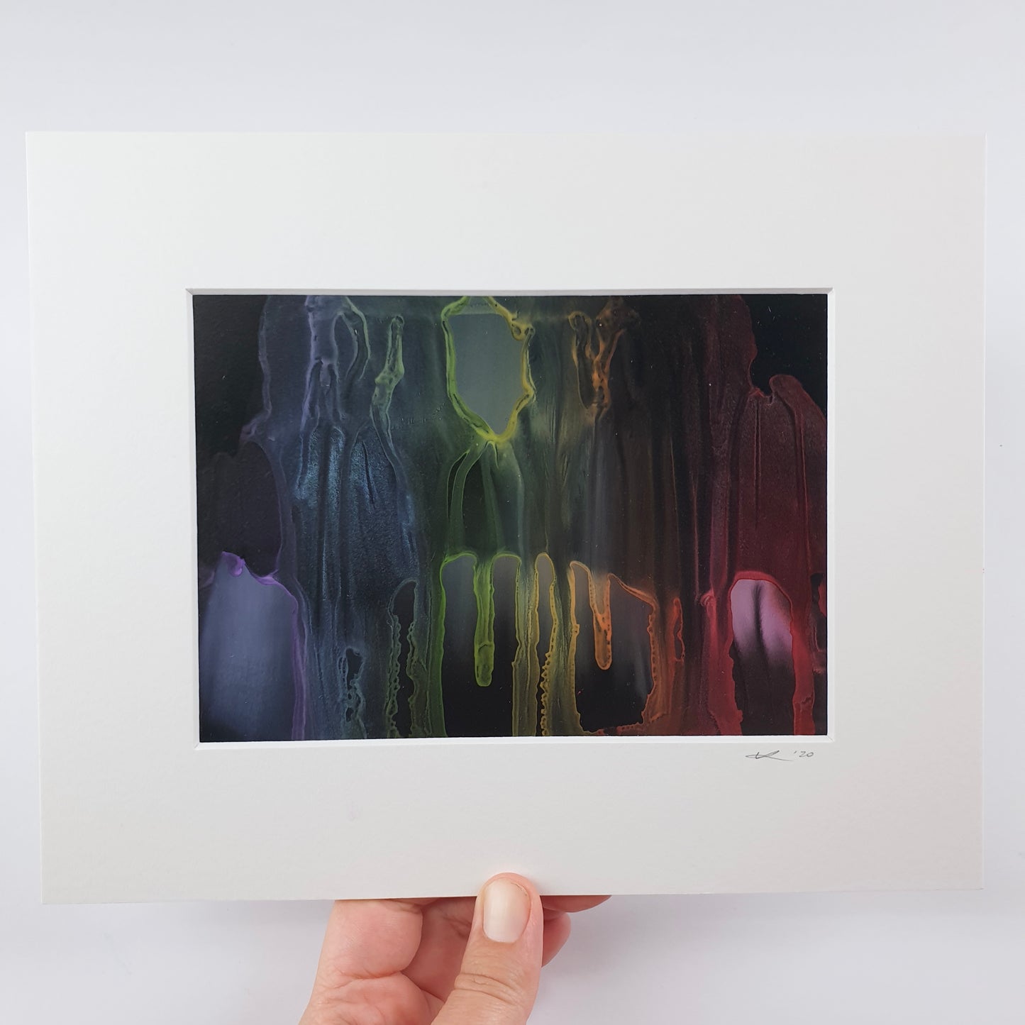 "Chromatic Cascade" Small Handmade Abstract Art