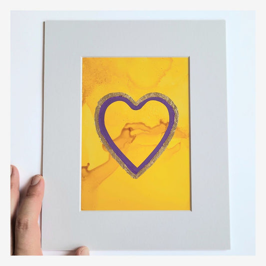 "Sunlit Amethyst" Small Handmade Abstract Art