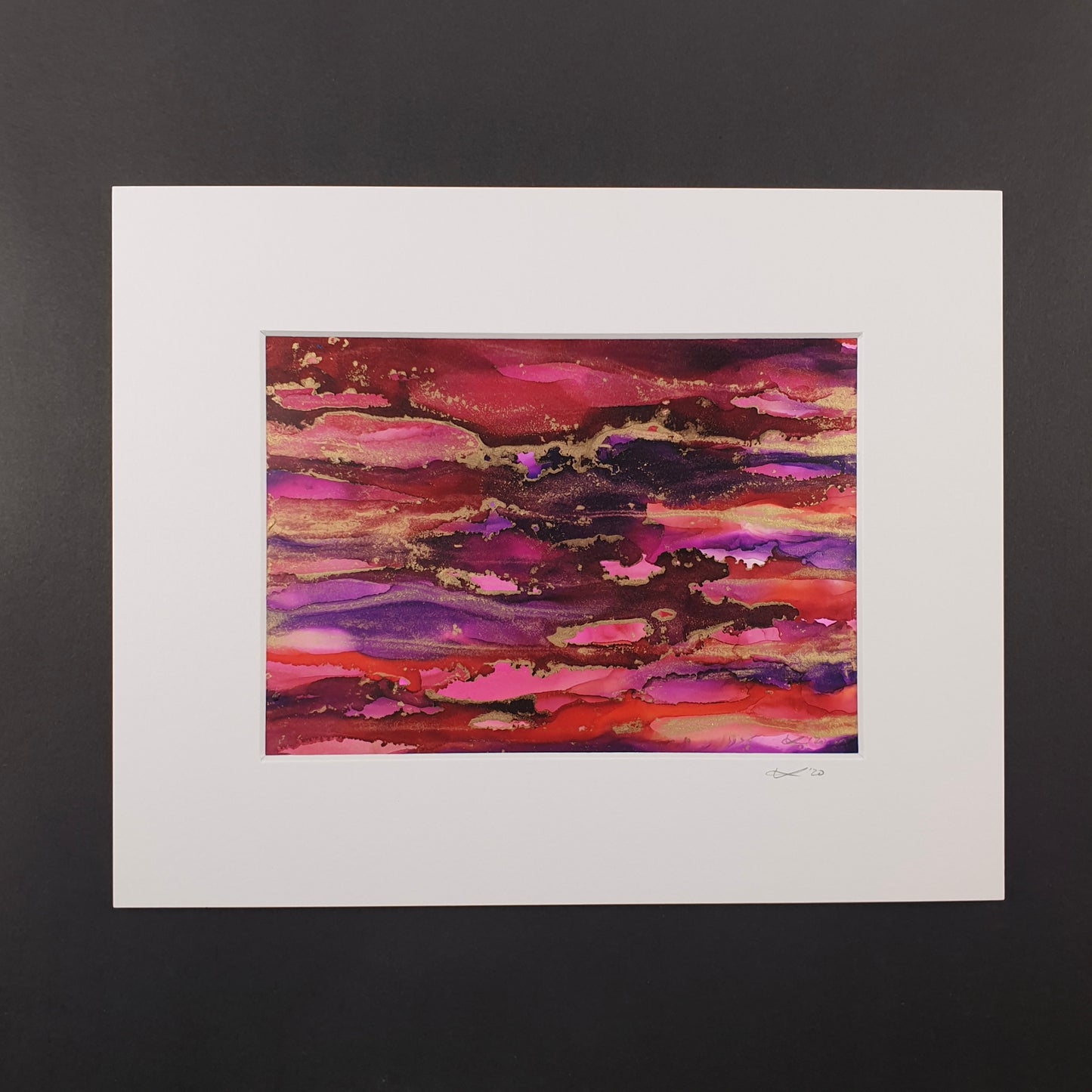 "Sandstorm of the Pink Lakes" Small Handmade Abstract Art