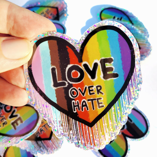 Love Over Hate Sticker