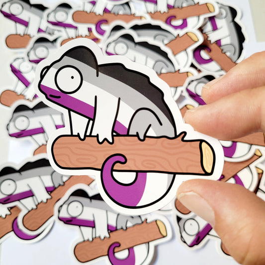 Asexual Queer Chameleon Sticker