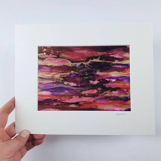 "Sandstorm of the Pink Lakes" Small Handmade Abstract Art