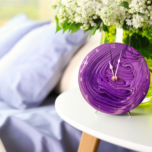 "Purple Raindrops” - 7" Silent Clock
