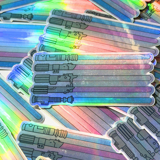 Pride-Hai-Aufkleber (Holo-Glitzer)