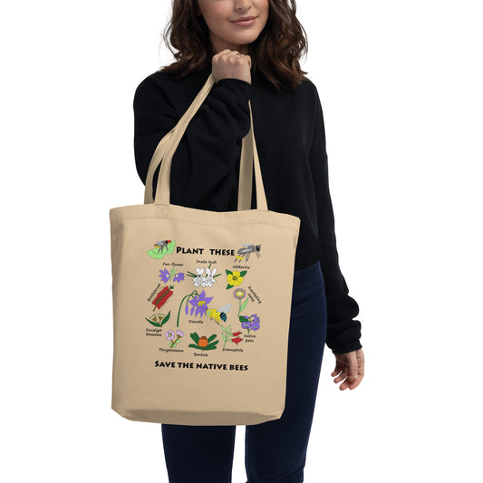 Native Bees Tote Bag