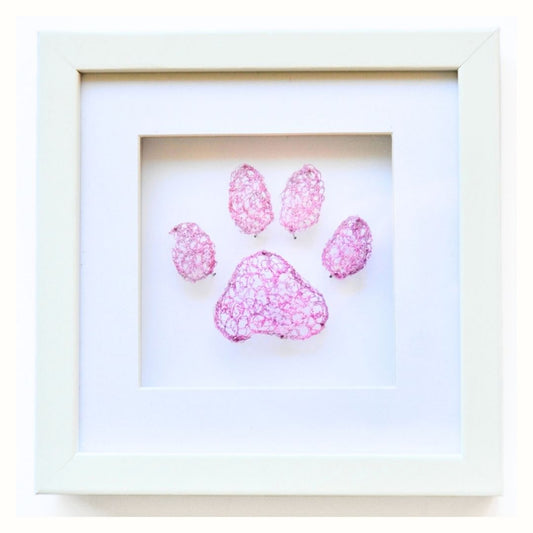"Pink Paw" Thread Painting