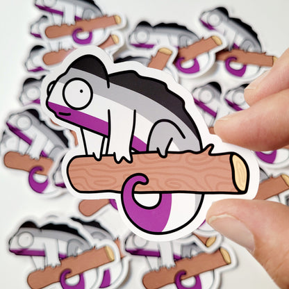Asexual Queer Chameleon Sticker