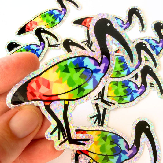 Pride-Hai-Aufkleber (Holo-Glitzer)