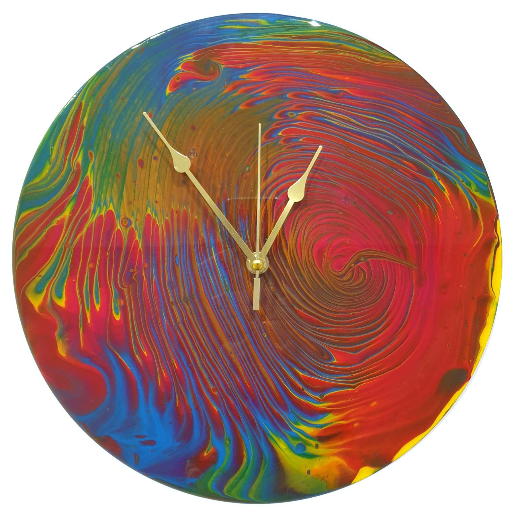 Vortex Clock “Vortex” – 12” Silent Clock – Handmade Pride