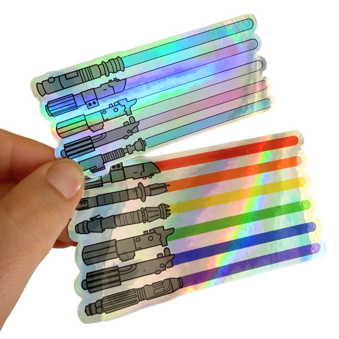 Pride-Hai-Aufkleber (Holo-Glitzer)
