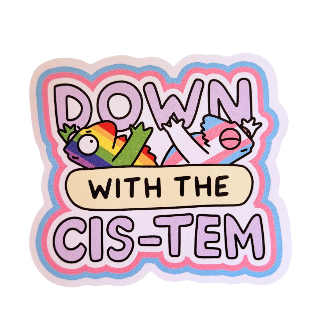 Acc Sticker Down With the Cis-Tem Vinyl Sticker – Handmade Pride