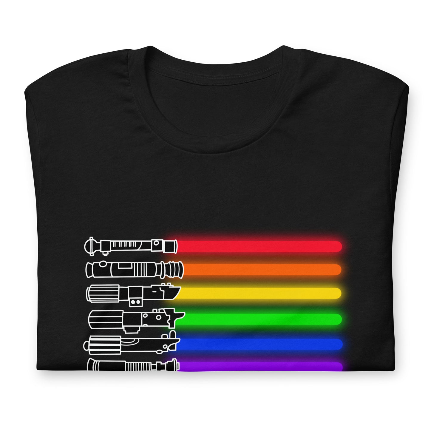 Unisex pride light-saber themed T shirt
